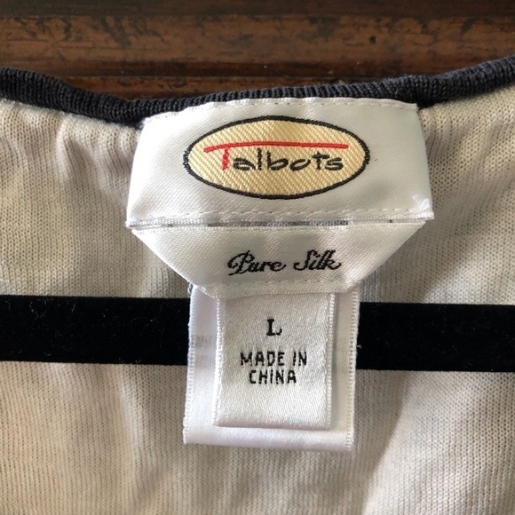 Vintage Talbots pure silk black layered blouse in size L - Picture 4 of 4